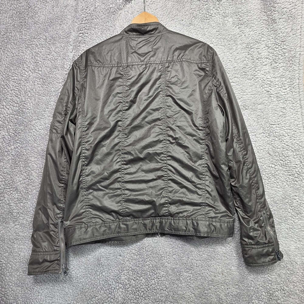 John Varvatos Collection Men Gray Racer Jacket Zip Front Windbreaker Size Medium - Picture 11 of 14